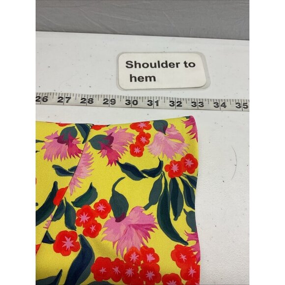 SALONI Celia Yellow Embroidered sequin half Sleeve Dress Size 4 cocktail party - Picture 12 of 15